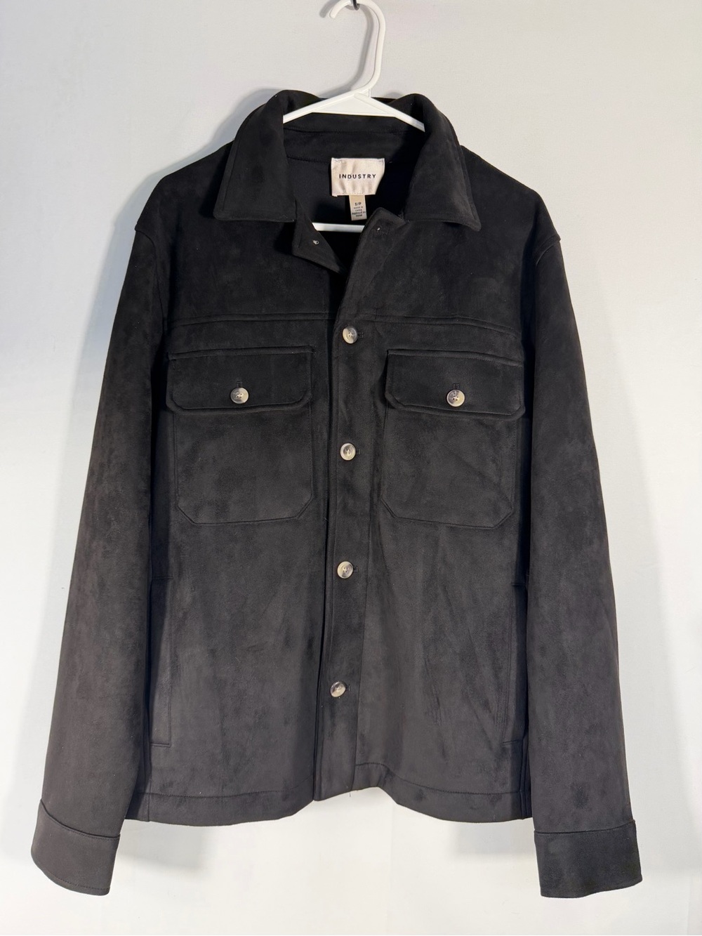 NWT INDUSTRY Republic Black Faux Suede Shirt Jacket Shacket S/P